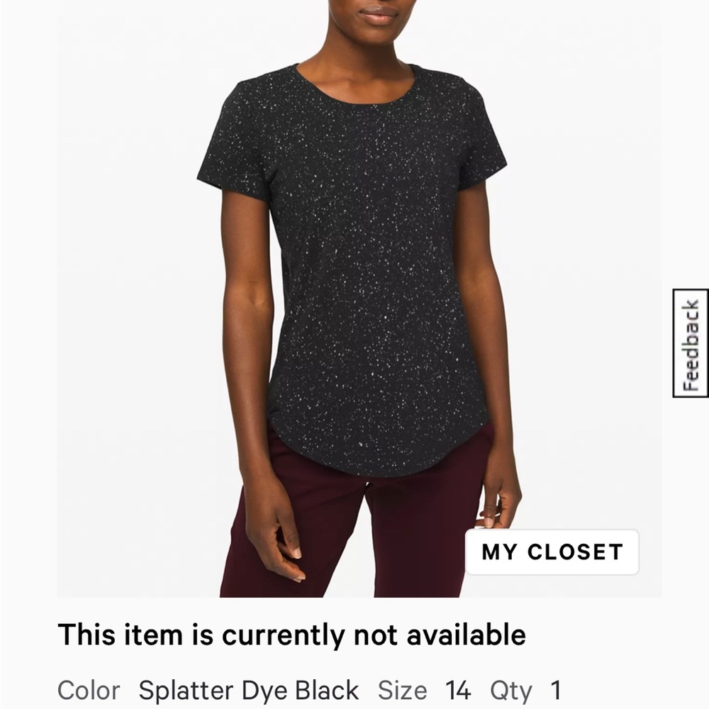 Lululemon Love Crew III-Splatter Dye Black